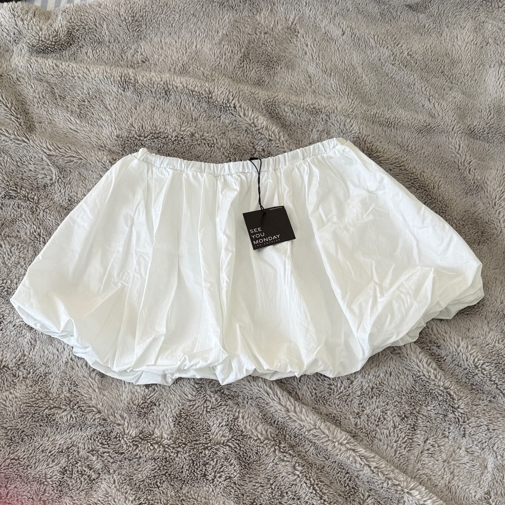 See You Monday White Mini Skirt